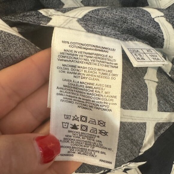 Brooks Brothers Women's Preppy Navy & White Bamboo Print Pajama Shorts Set, XS - Picture 12 of 12